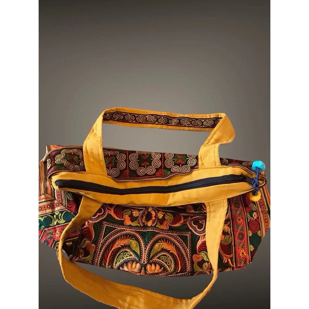 Large Handbag Handmade Thai Hmong Embroidered Tote Bohemian Shoulder Bag‎ - Picture 3 of 5
